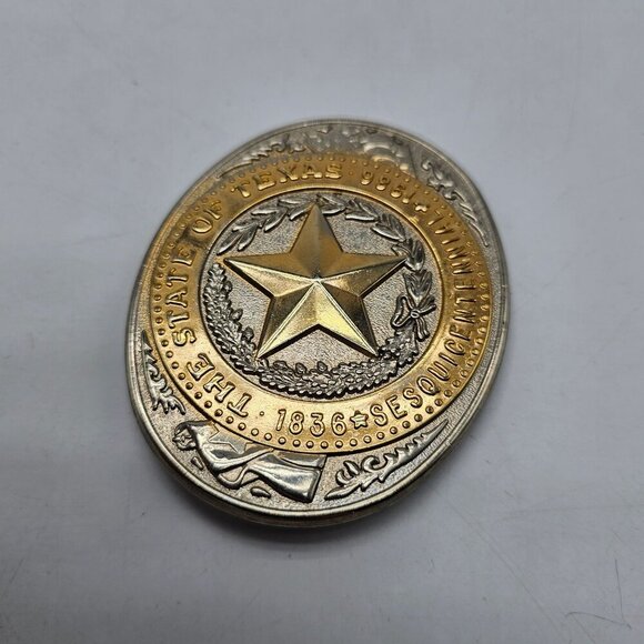 Texas Sesquicentennial 1836-1986 Belt Buckle By RHODES Collectors Society No. 00 - Picture 2 of 6
